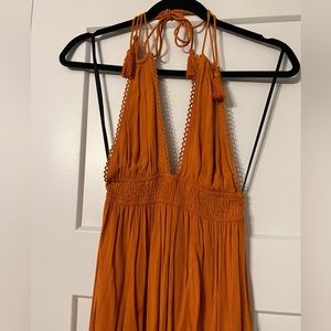 Long halter neck maxi dress